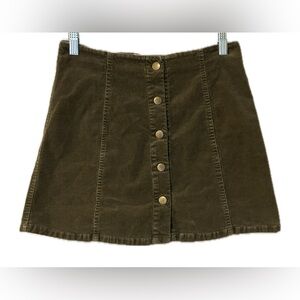 Sans Souci Olive Corduroy Skirt. Size 12.